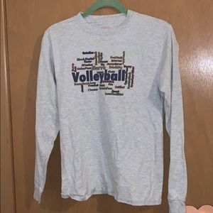 long sleeve gray volleyball tshirt